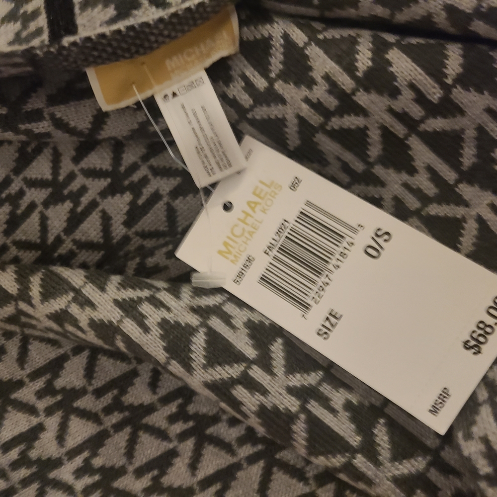 Michael Kors Gray Patterned Scarf - Picture 2 of 5